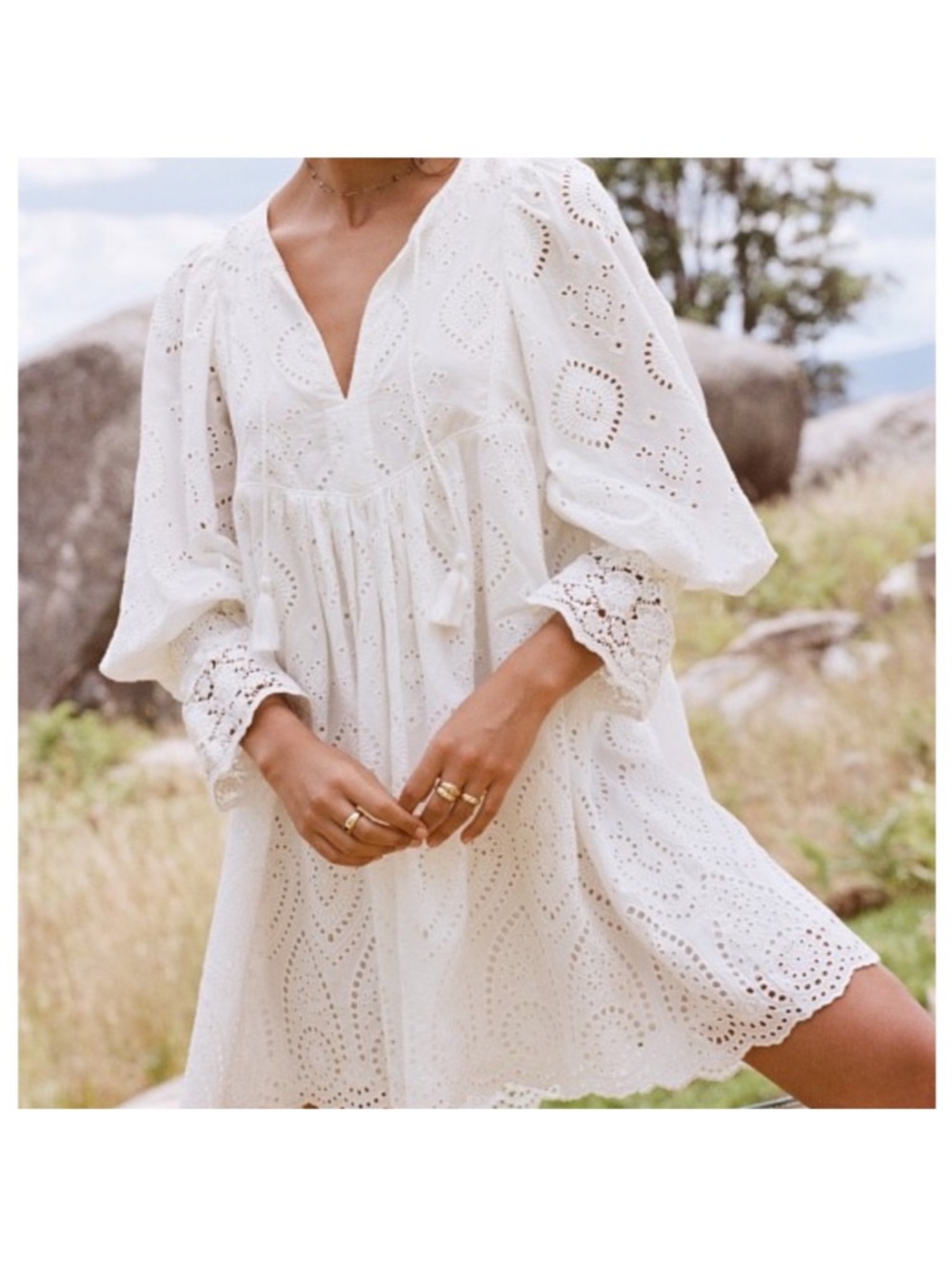 Spell & the Gypsy Dylan Smock Mini Dress Eyelet